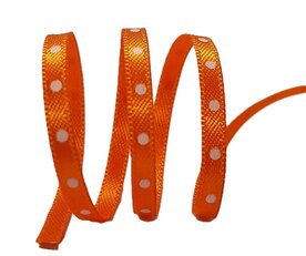 Oranje stipjes lint, 3mm 