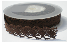 Bruin folk lace,cotton kant