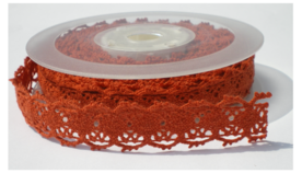 Brique folk lace kant cotton