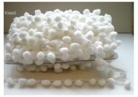 Gebroken wit pompom band