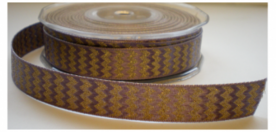Goud/paars lint, 15mtr