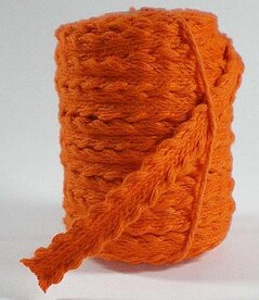 Gevlochten bandje oranje