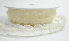 Organza twist ivoor bandje