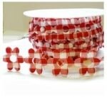 Geruit bloemen band,rood