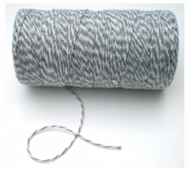 Grijs/wit koordje, 219 mtr