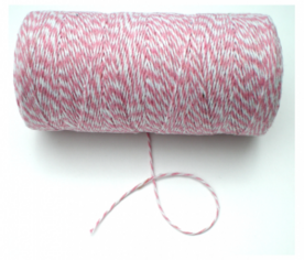 Roze/wit koordje, 219 mtr