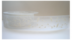 Birdie wit organza lint, 32mm breed