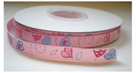 Hartjes lint roze/blauw