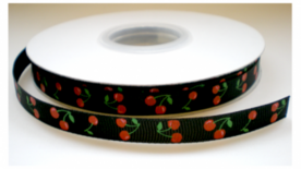 Kersjes lint zwart, 9mm