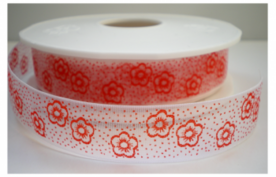 Blooms organza lint rood