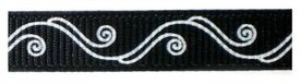 Zwart grosgrain lint met sierkrul,91mtr