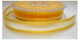 Stiksel lint organza,donkergeel