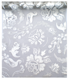 Pauwen zilver voile,breed