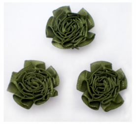Rozet satijn,mosgroen