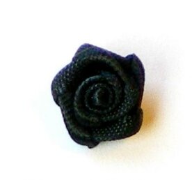 Satijnen roosjes,zwart