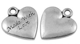 Made with love bedels,zilverkleurig