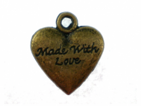 Made with love hart bedels, brons