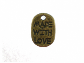 Made with love bedels,ovaal brons