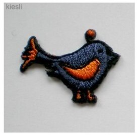 Vogeltjes applicaties Blauw/oranje vogeltjes