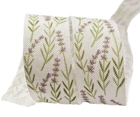 Lavendel lint wit 25mm