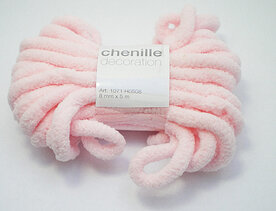 Chenille koord lichtroze
