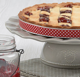 Taartlint rood wit stipje