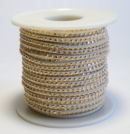 Suède veter Wit met goud studs