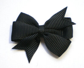 Dubbele strikken zwart grosgrain