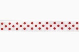 Wit lint met rode stipjes