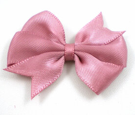 Dubbele strik rosymauve satijn