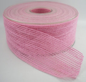 Jute band roze 40mm