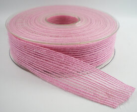 Jute band roze 25mm