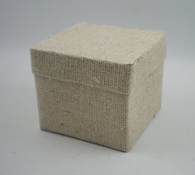 Cotton square box naturel 6x