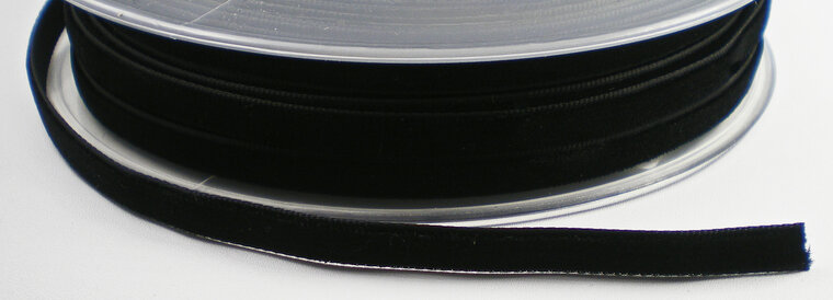 geur Jongleren Garantie Fluweel lint zwart,6mm breed,rol - Lint groothandel Kiesli