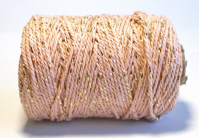 oud roze/goud cotton cord